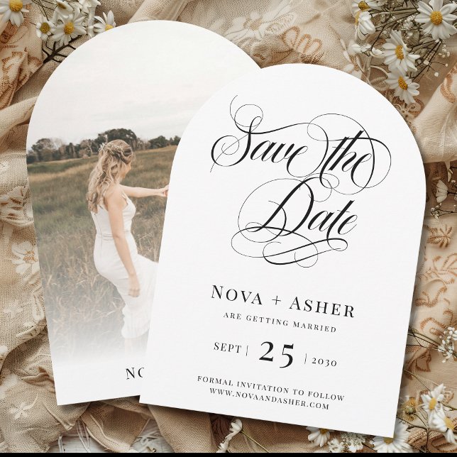 Simple Classy Elegant Modern Classic Photo Arch Save The Date (Creator Uploaded)