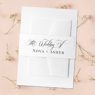 Simple Classy Elegant Modern Classic Traditional Invitation Belly Band