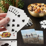 Simple Classy  Family Photos Poker Cards<br><div class="desc">Cute Our Family text written in a stylish elegant typography font. With option to personalize or customize with photo of your choice. With option to personalize or customize with photo of your choice. Unique keepsake, birthday, anniversary, Valentine's Day gift, or Christmas stocking stuffer. Easily customizable with a photograph of your...</div>