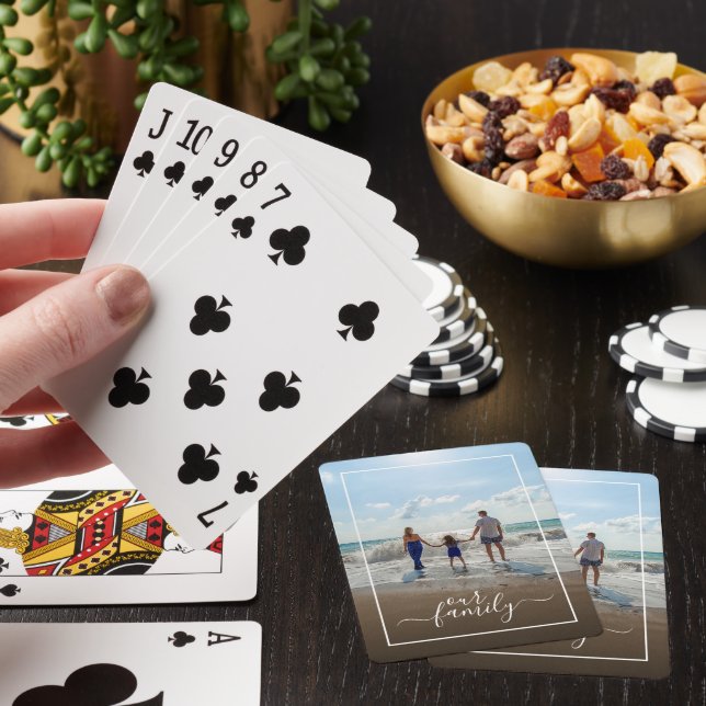 Simple Classy  Family Photos Poker Cards (In Situ)