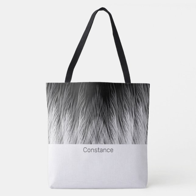 Simple Classy Feathers Monogrammed Tote Bag (Front)