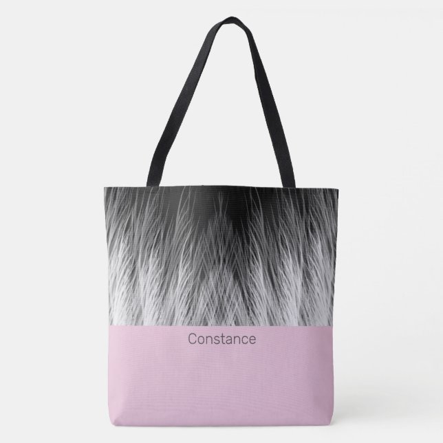 Simple Classy Feathers Monogrammed Tote Bag (Front)