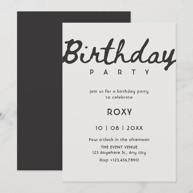 Simple classy  invitation (Front/Back)