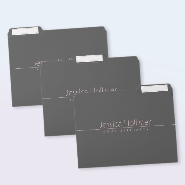 Simple Classy Light Pink on Dark Grey File Folder (Creator Uploaded)