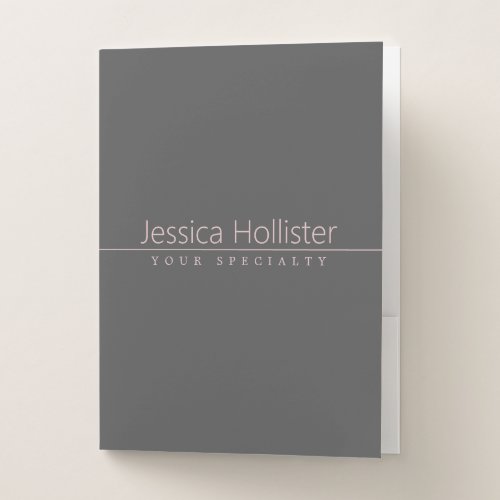 Simple Classy Light Pink on Dark Grey Pocket Folder