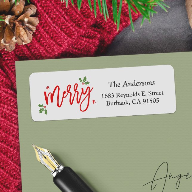 Simple Classy Merry Christmas Hand Written Script Label (Creator Uploaded)