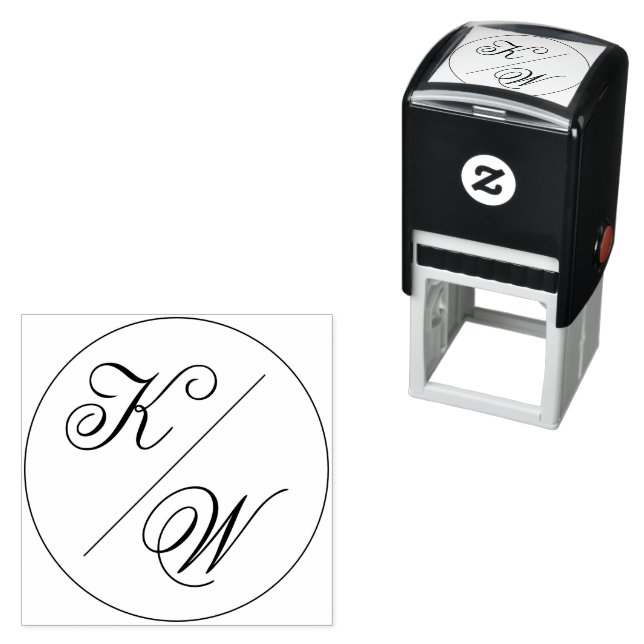 Simple Classy Minimal Typographic Wedding Monogram Self-inking Stamp (In Situ)