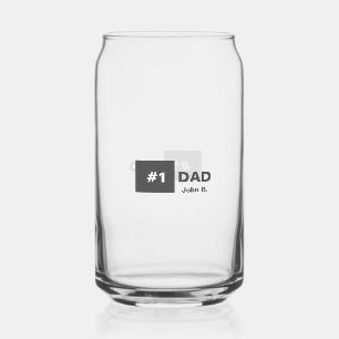 Simple Classy Number One Dad Can Glass