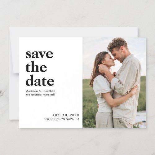 Simple Classy Photo Wedding Save The Date Magnetic Invitation