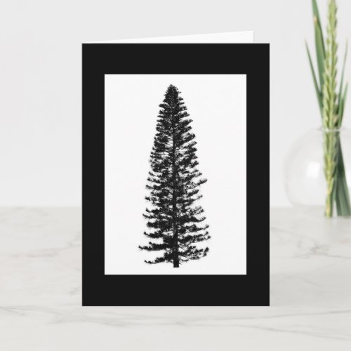 Simple Classy Pine Tree Black  White Note Card