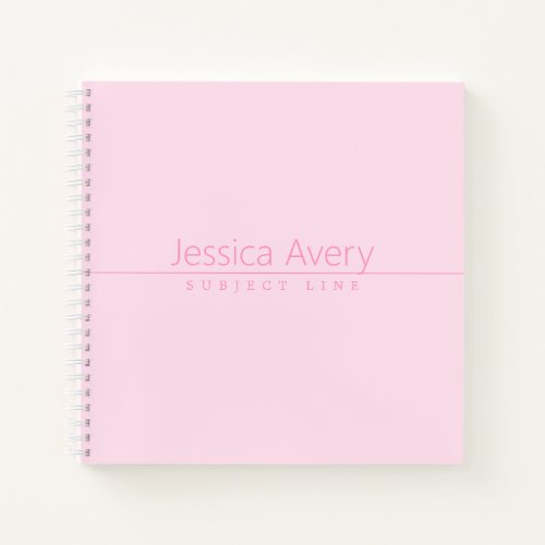 Simple Classy Pink Text Notebook