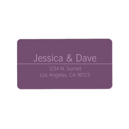 Simple Classy Purple Wedding Return Address Label