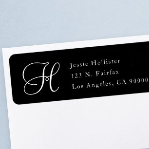 Simple Classy Return Address w/Monogram black Label