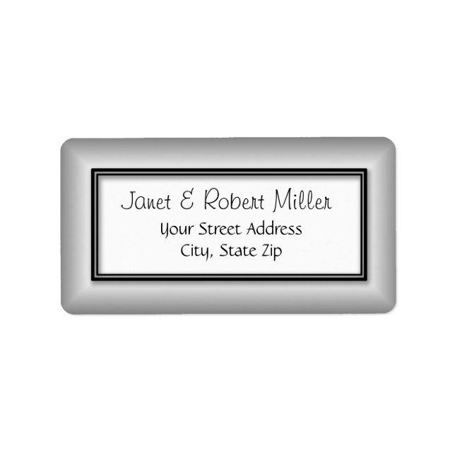 Simple Classy Silver Return Address Label (Front)
