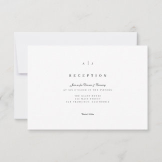 Simple & Classy Wedding Reception Card