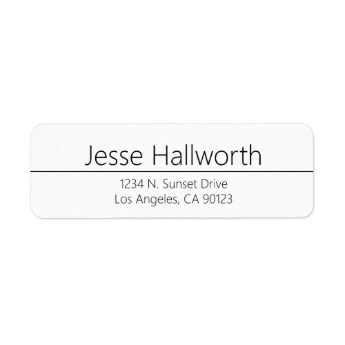 Simple Classy White  Black Address Label
