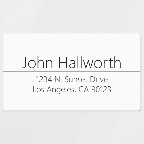 Simple Classy White  Black Waterproof Address Labels