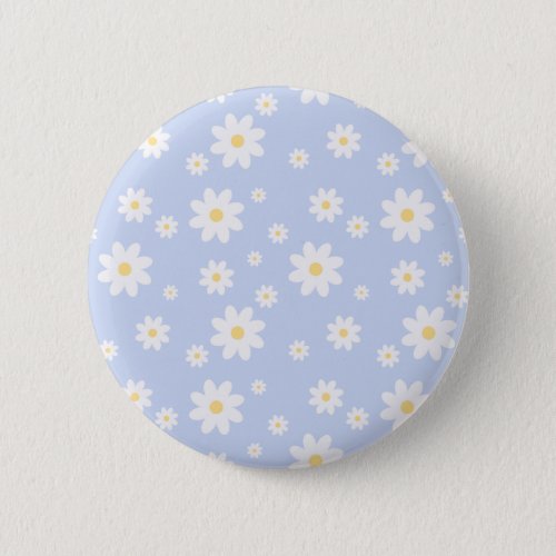 Simple Classy White Daisy Floral Button