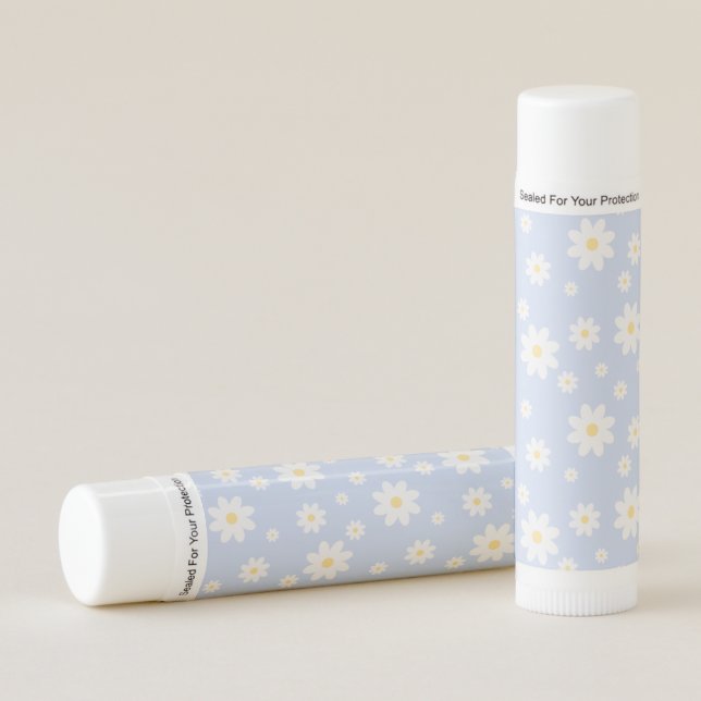 Simple Classy White Daisy Floral Lip Balm (Front)