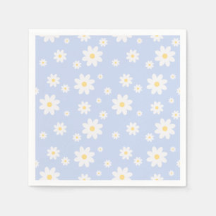 Simple Classy White Daisy Floral Napkins