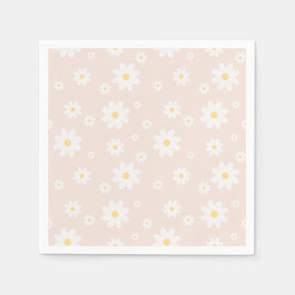Simple Classy White Daisy Floral Napkins