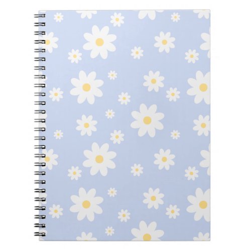 Simple Classy White Daisy Floral Notebook