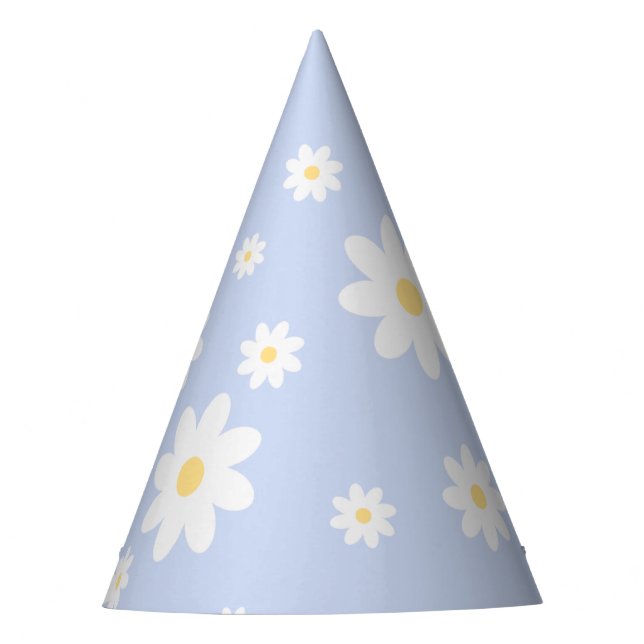 Simple Classy White Daisy Floral Party Hat (Front)