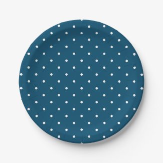 Simple & Classy White Spots on Blue Paper Plates