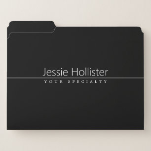 Simple Classy White Text on Black File Folder