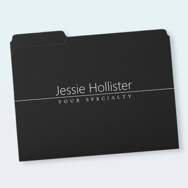 Simple Classy White Text on Black File Folder (Creator Uploaded)