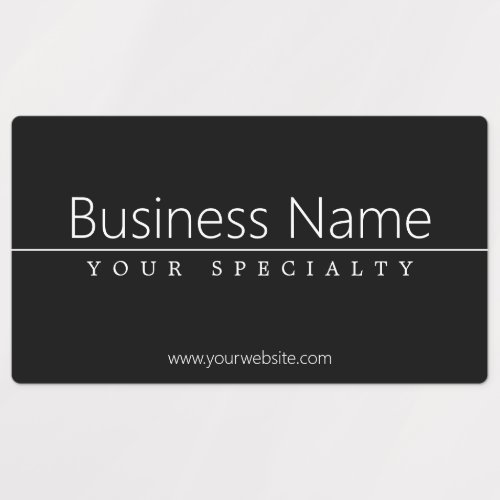 Simple Classy White Text on Black Labels