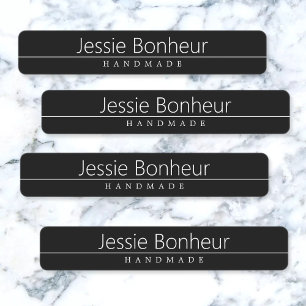 Simple Classy White Text on Black Labels