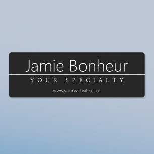 Simple Classy White Text on Black Labels