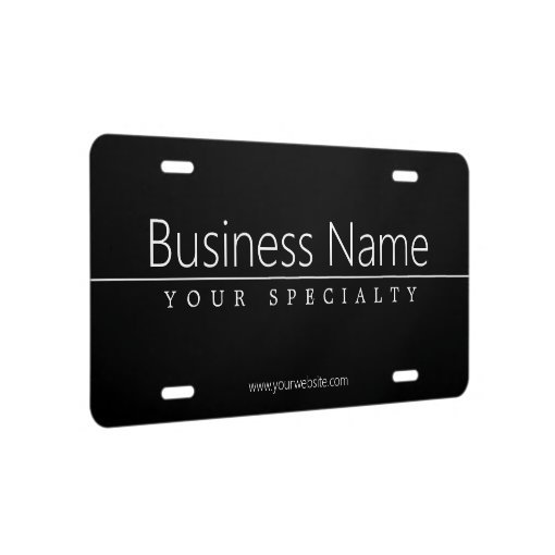 Simple Classy White Text on Black License Plate | Zazzle