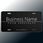 Simple Classy White Text On Black License Plate at Zazzle