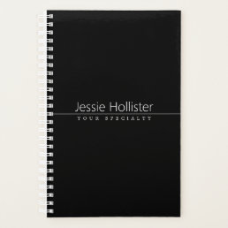 Simple Classy White Text on Black Planner