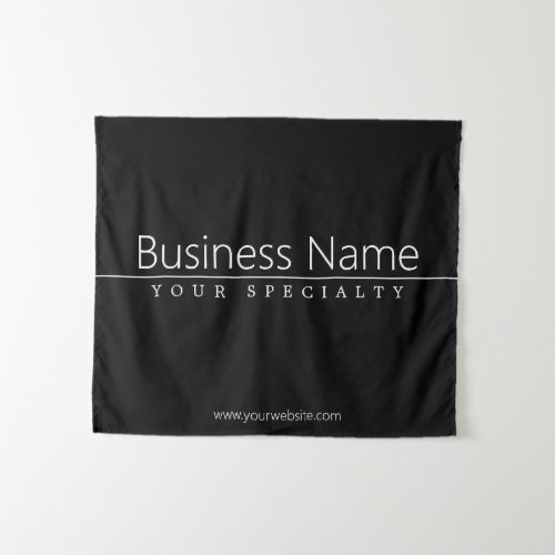 Simple Classy White Text on Black Tapestry