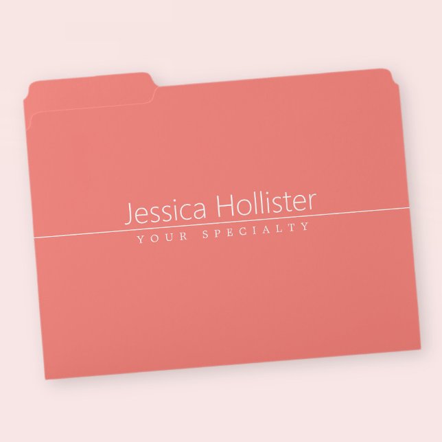 Simple Classy White Text on Coral File Folder (Creator Uploaded)