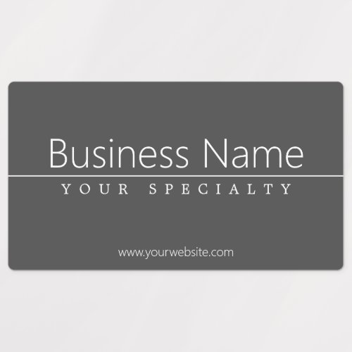 Simple Classy White Text on Grey Waterproof Labels