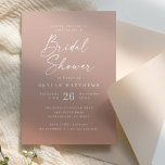 Simple Clay Terracotta & Blush Ombre Bridal Shower Invitation<br><div class="desc">Simple Clay Terracotta & Blush Ombre Bridal Shower Invitations. This modern minimal Shower invite design is simple classic and elegant with a subtle ombre gradient fade and a pretty signature script calligraphy font with tails. Shown in the Clay & Blush Colorway. Available in several color options, or feel free to...</div>