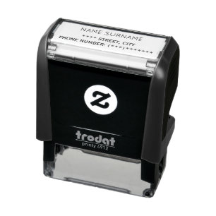 Simple & Clean Address Information Self-inking Stamp