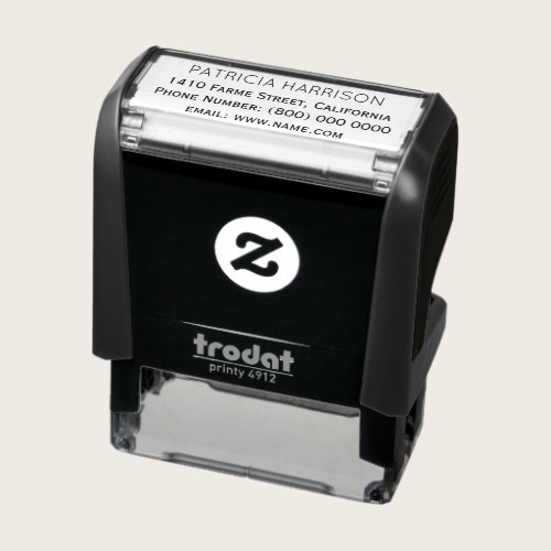 simple & clean address information self-inking stamp