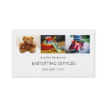 Simple Clean Babysitter Child Care Photo Collage Business Card Simple Clean Babysitter Child Care Photo Collage Business Card