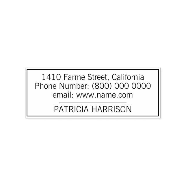 simple clean basic address contact information rubber stamp (Imprint)