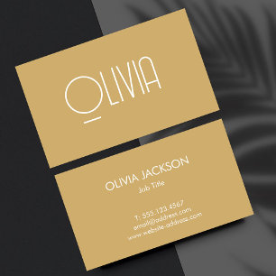 Simple Clean Beige Typography Business Card