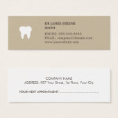 Simple Clean Beige White Dentist Appointment Card (Front & Back)