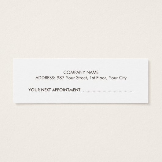 Simple Clean Beige White Dentist Appointment Card (Back)