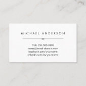Simple Clean Black and White Graduation Name Card (Back)