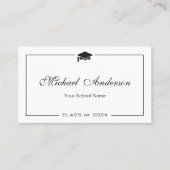 Simple Clean Black and White Graduation Name Card (Front)