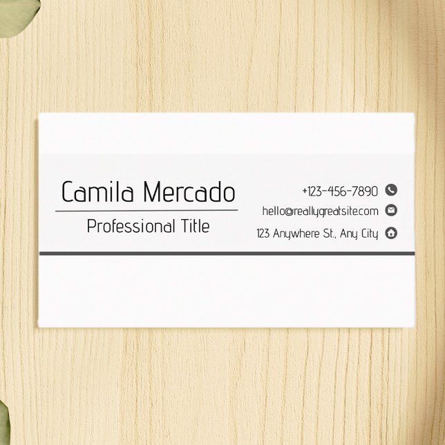 Simple Clean Black White Executive Template Business Card (Creator Uploaded)